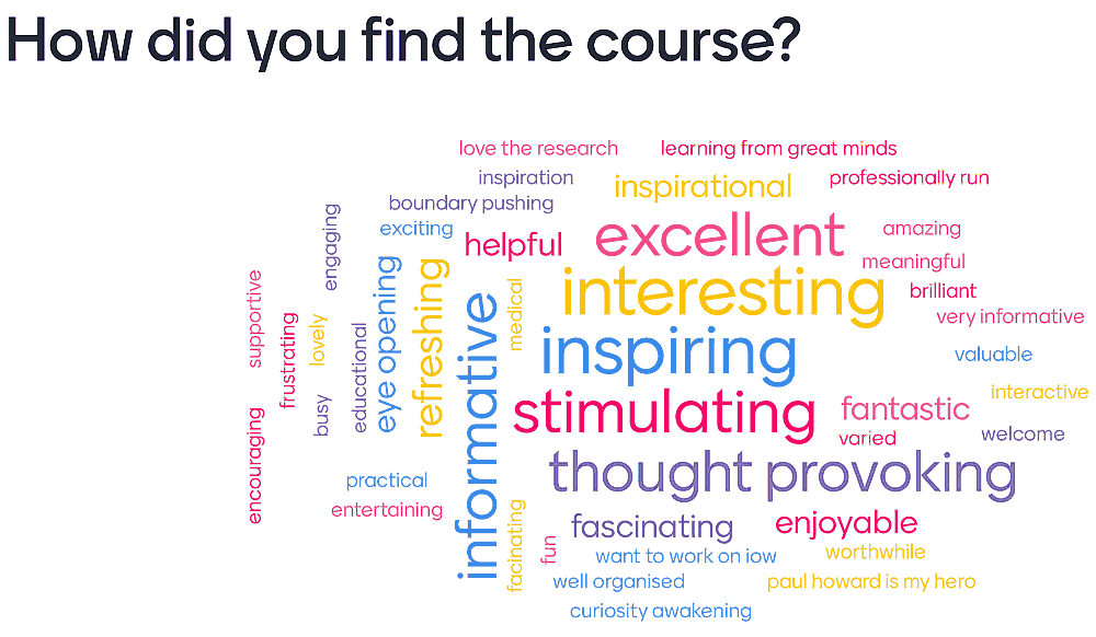 Advanced course feedback wordcloud